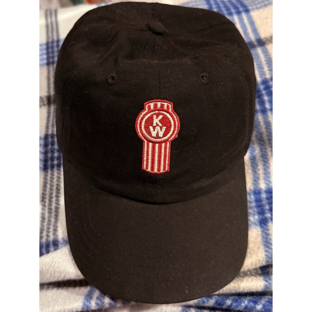 KW Kenworth Strapback Hat Black One Size Adjustable Embroidered 6 Panel Cotton